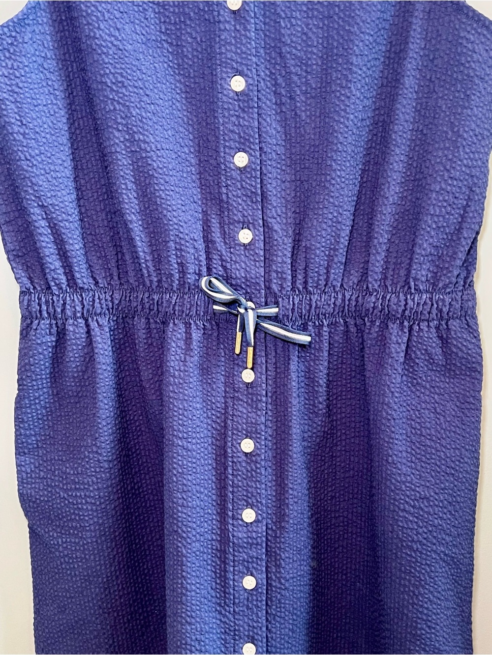 TUCKERNUCK Sport Alcott Golf Dress Navy White Seersucker Embroidered NWOT Small - Picture 9 of 17